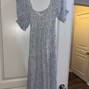 Abercrombie & Fitch Blue Puff Sleeve Sundress